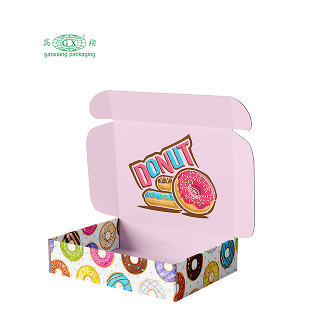 批发定制粉色烘焙蛋糕甜甜圈和饼干甜甜圈包装盒个性盒子