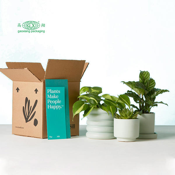 定制个性化可回收瓦楞扁平植物鲜花纸盒包装