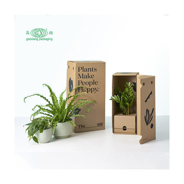 定制瓦楞平纸板工艺品个性包装盒礼品植物纸盒包装