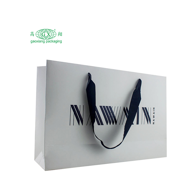 定制全标志印刷纸板纸袋袋，带蝴蝶结手柄，用于礼品购物盒